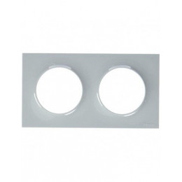 Plaque De Finition 2 Postes Entraxe 71mm Gris Odace