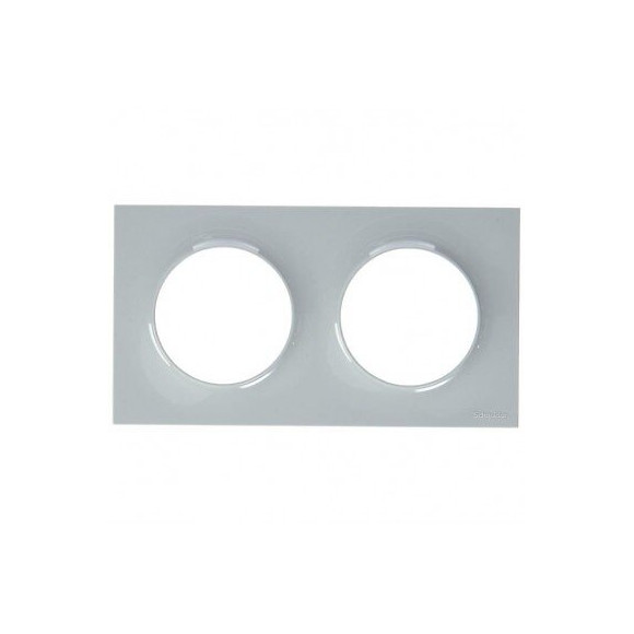 Plaque De Finition 2 Postes Entraxe 71mm Gris Odace