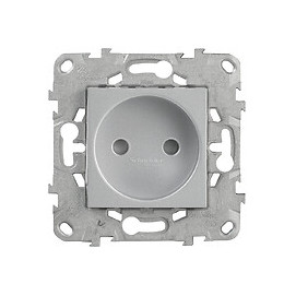 Prise Simple 2p Bornes À Vis 16a Aluminium Unica