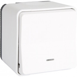 Interrupteur Va-et-vient Blanc Avec Voyant En Saillie Étanche Mureva