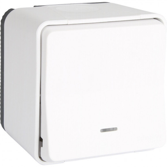 Interrupteur Va-et-vient Blanc Avec Voyant En Saillie Étanche Mureva