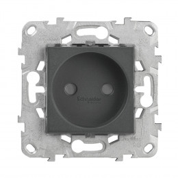 Prise Simple 2p Bornes À Vis 16a Anthracite Unica