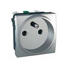 Prise Simple 2p Bornes À Vis 16a Aluminium Unica