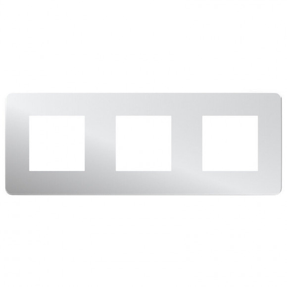 Plaque De Finition 3 Postes Aluminium Avec Liseré Blanc Unica