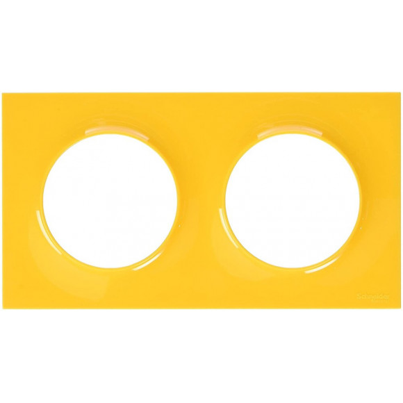 Plaque De Finition 2 Postes Entraxe 71mm Ambre Odace