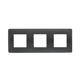 Plaque De Finition 3 Postes Anthracite Unica