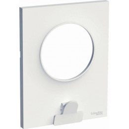 Plaque De Finition 1 Poste Avec Pince Polyvalente Blanc Odace