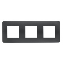 Plaque De Finition 3 Postes Anthracite Unica