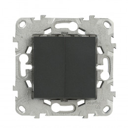 Double Interrupteur Va-et-vient 10a Connexion Rapide Aluminium Unica