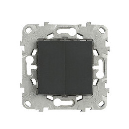Double Interrupteur Va-et-vient 10a Connexion Rapide Aluminium Unica