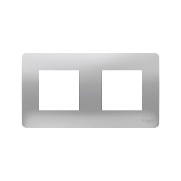 Plaque De Finition 2 Postes Aluminium Unica