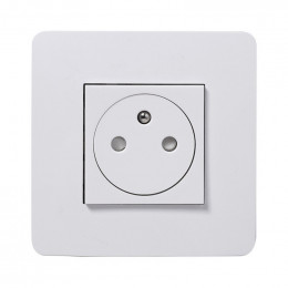 Prises Affleurante 2p+t (avec Plaque) Unica - Blanc