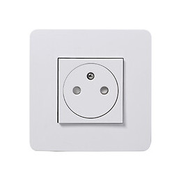 Prises Affleurante 2p+t (avec Plaque) Unica - Blanc