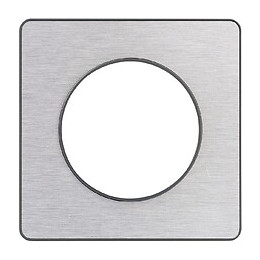 Plaque De Finition 1 Poste Alu Brossé Avec Liseré Anthracite Odace