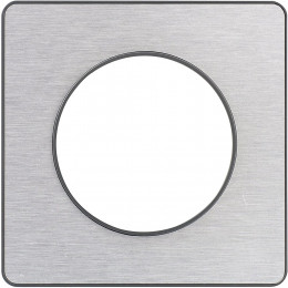 Plaque De Finition 1 Poste Alu Brossé Avec Liseré Anthracite Odace