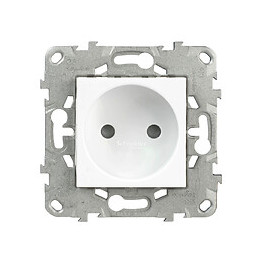 Prise Simple 2p Bornes À Vis 16a Blanc Unica