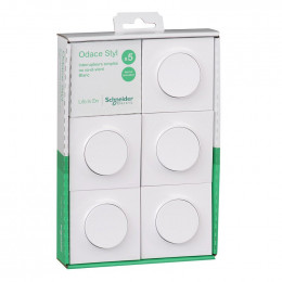 Lot De 5 Prises 2p+t (avec Plaque) Odace - Blanc