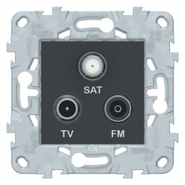 Prise Tv/sat/fm 1 Entrée Bornes À Vis Anthracite Unica