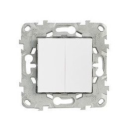 Double Interrupteur Va-et-vient 10a Connexion Rapide Blanc Unica