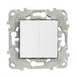 Double Interrupteur Va-et-vient 10a Connexion Rapide Blanc Unica