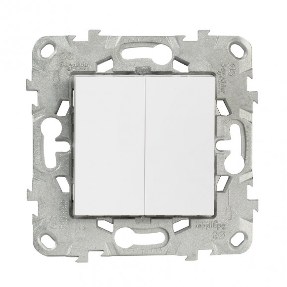 Double Interrupteur Va-et-vient 10a Connexion Rapide Blanc Unica