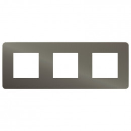 Plaque De Finition 3 Postes Aluminium Avec Liseré Noir Unica