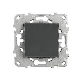 Bouton Poussoir Avec Voyant Led 10a Connexion Rapide Anthracite Unica