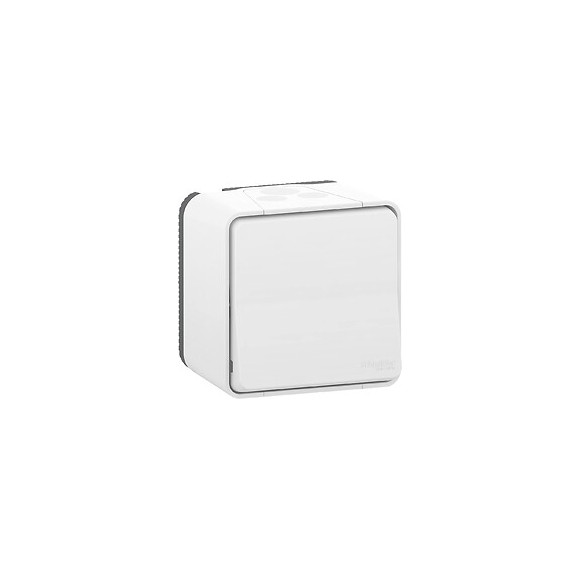 Bouton Poussoir Blanc En Saillie Étanche Mureva