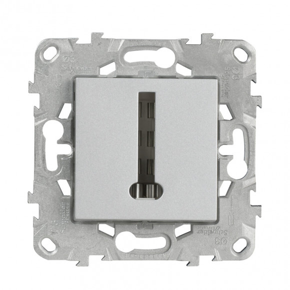 Prise Téléphone En T Simple Aluminium Unica