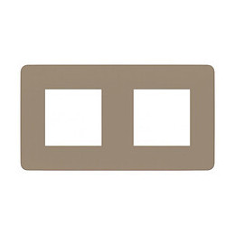 Plaque De Finition 2 Postes Taupe Unica
