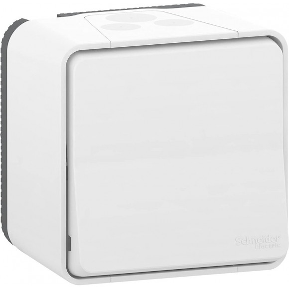 Bouton Poussoir Blanc En Saillie Étanche Mureva