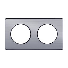 Plaque De Finition 2 Postes Horizontal/vertical 71mm Alu Brossé Odace