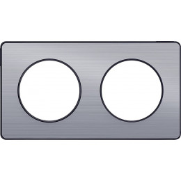 Plaque De Finition 2 Postes Horizontal/vertical 71mm Alu Brossé Odace