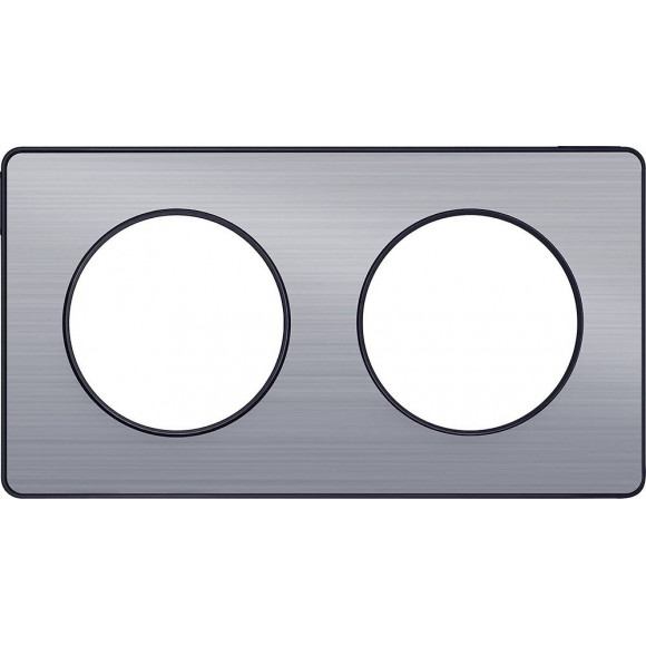 Plaque De Finition 2 Postes Horizontal/vertical 71mm Alu Brossé Odace