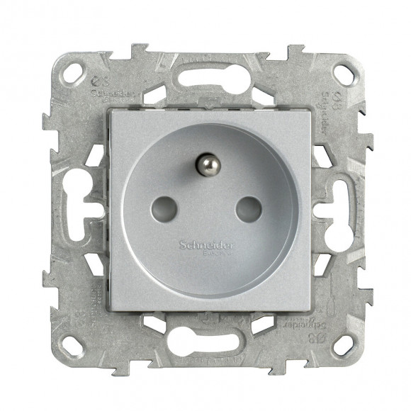 Prise Simple 2p+t Bornes À Vis 16a Aluminium Unica