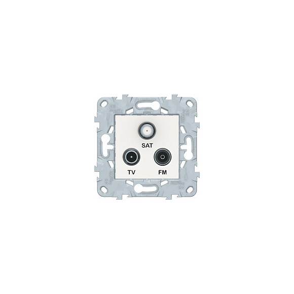 Prise Tv/sat/fm 1 Entrée Bornes À Vis Blanc Unica