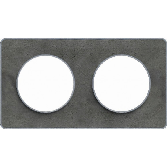 Plaque De Finition 2 Postes Ardoise Avec Liseré Aluminium Odace