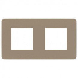 Plaque De Finition 2 Postes Taupe Unica