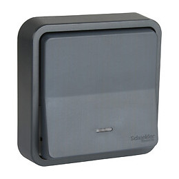 Bouton Poussoir Anthracite Encastré Étanche Mureva