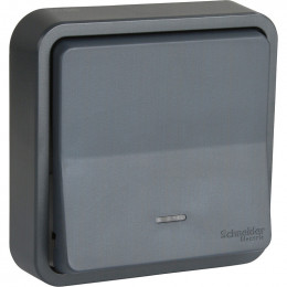 Bouton Poussoir Anthracite Encastré Étanche Mureva