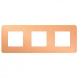 Plaque De Finition 3 Postes Cuivre Avec Liseré Unica