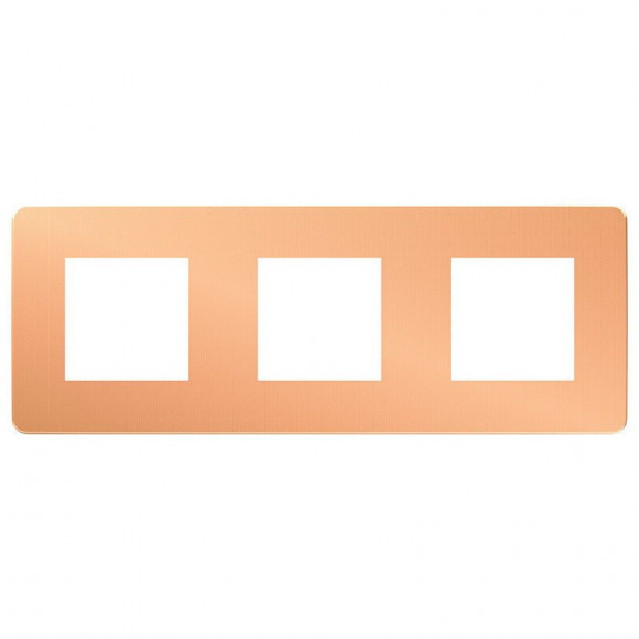 Plaque De Finition 3 Postes Cuivre Avec Liseré Unica
