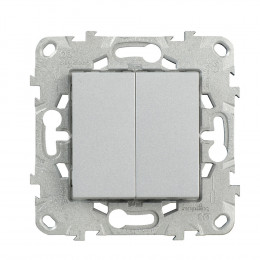 Double Interrupteur Va-et-vient 10a Connexion Rapide Aluminium Unica