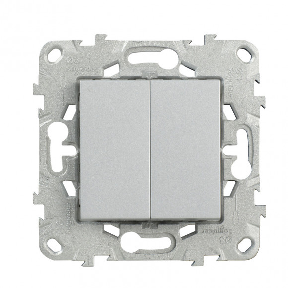 Double Interrupteur Va-et-vient 10a Connexion Rapide Aluminium Unica