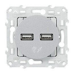 Double Chargeur Usb 2.1a 5v Aluminium Odace