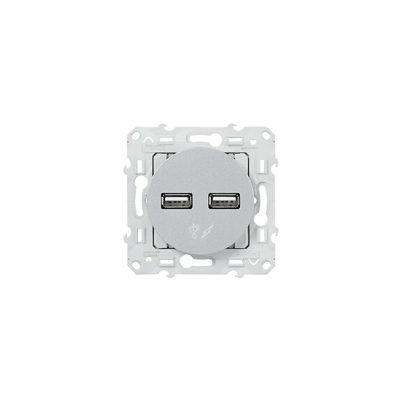 Double Chargeur Usb 2.1a 5v Aluminium Odace