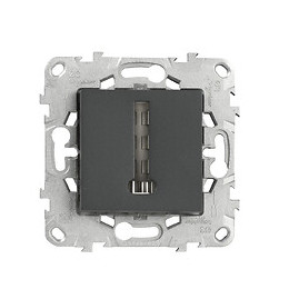 Prise Téléphone En T Simple Anthracite Unica