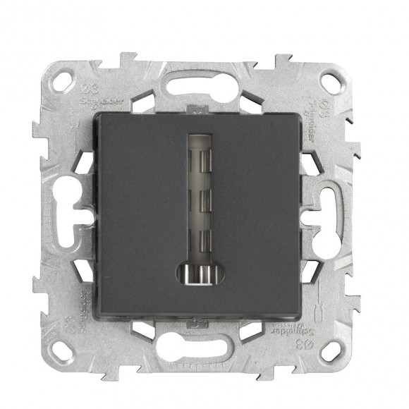 Prise Téléphone En T Simple Anthracite Unica