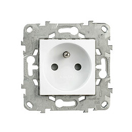 Prise Simple 2p+t Bornes À Vis 16a Blanc Unica