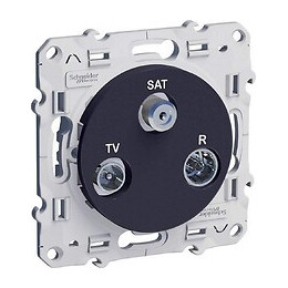 Prise Tv/fm/sat 1 Entrée, À Vis Anthracite Odace